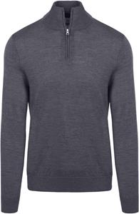 King Essentials The Michael Half Zip Pull Merino Antraciet