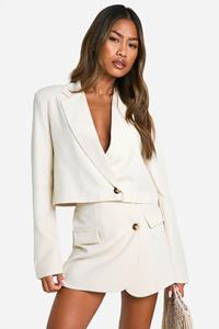 Boohoo Mini Wikkel Mini Rokje, Ecru