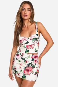 Boohoo Bloemenprint Mini Rokje, Multi