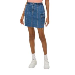 Q/S designed by Jeans rok met licht uitgerafelde zoomrand