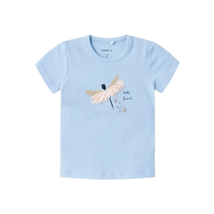 name it T-shirt Nbfhyria Chambray Blauw