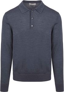 King Essentials The Robert Long Sleeve Poloshirt Merino Antraciet