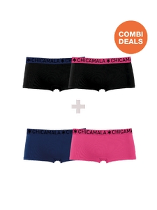 Dames 2+2-pack Boxershorts Boxershorts Effen