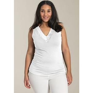 SANDGAARD Tanktop met kant bij de hals