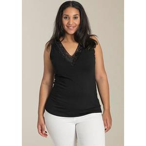 SANDGAARD Tanktop met kant bij de hals