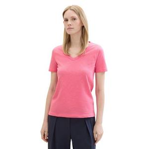 Shirt met V-hals in gemêleerde look