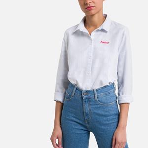 Pieces Blouse met motief vooraan