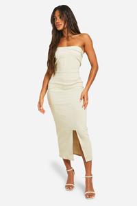 Boohoo Utility Bengaline Maxi Jurk, Stone