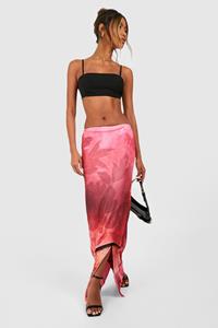 Boohoo Kanten Mesh Bloemen Maxi Rok Met Laagjes, Multi