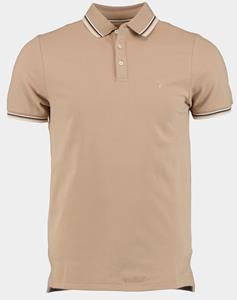 Bos Bright Blue Polo korte mouw jesse polo contrast collar 24108je24bo/820 sand
