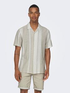 ONLY & SONS Overhemd met korte mouwen ONSCAIDEN SS STRIPE LINEN RESORT NOOS