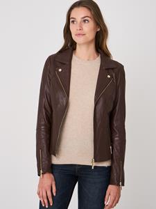 REPEAT cashmere Leren biker jack