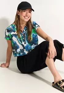 Cecil Blouse met korte mouwen van pure viscose
