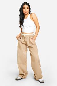 Boohoo Tall Rechte Pijpen Jeans Met Contrasterende Tailleband, Stonewash