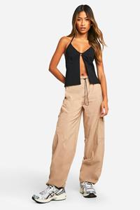 Boohoo Cargo Broek Met Lus En Lus, Stone