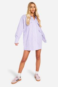 Boohoo Oversized Blouse Jurk Met Zakken, Lilac