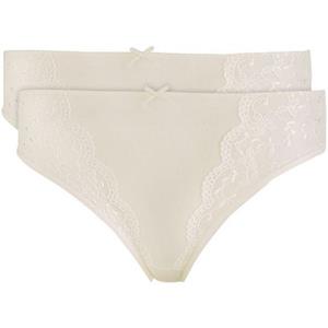 Nina Von C. Jazzpants "Silver Edition" met bloemige kant-inzetten en satijnen sierstrik (2 stuks, Set van 2)