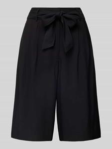 Comma Regular fit korte broek met strikceintuur