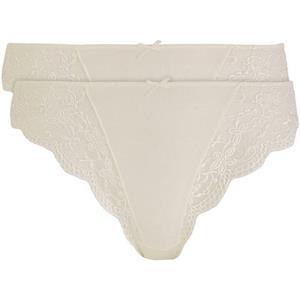 Nina Von C. String "Silver Edition" met gebloemde kanten inzetten (2 stuks, Set van 2)