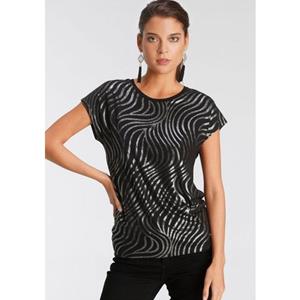 Laura Scott Shirt met ronde hals Korte mouwen, figuurvolgend, van elastische single jersey