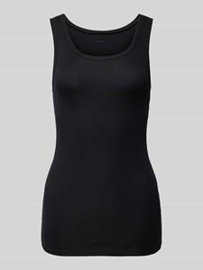 Schiesser Tanktop dubbelrib biologisch katoen zwart - Pure Rib 