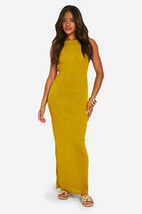Boohoo Mouwloze Maxi Jurk Met Uitsnijding En Uitsnijding, Chartreuse