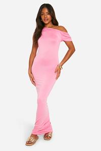 Boohoo Super Zachte Maxi Jurk Met Boothals En Kapmouwen, Baby Pink