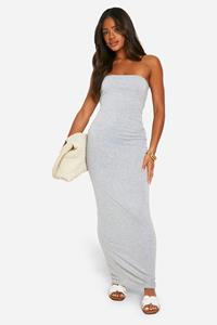 Boohoo Super Zachte Strapless Maxi Jurk, Grey Marl