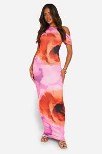 Boohoo Super Zachte Maxi Jurk Met Boothals En Kapmouwen, Pink