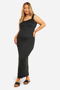 Boohoo Plus Super Zachte Maxi Jurk Met Kapmouwen, Black