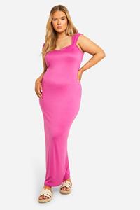 Boohoo Plus Super Zachte Maxi Jurk Met Kapmouwen, Hot Pink