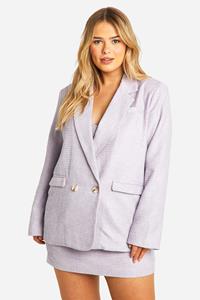 Boohoo Plus Oversized Bouclé Blazer, Lilac