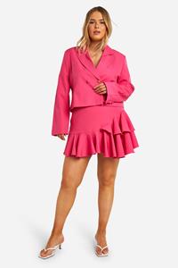 Boohoo Plus Korte Blazer, Hot Pink