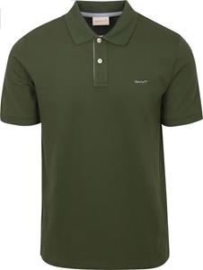 Gant Contrast Piqué Poloshirt Donkergroen