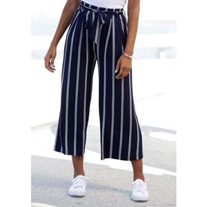 Lascana Culotte in paperbag look, luchtige jersey broek, casual (Met een bindceintuur)