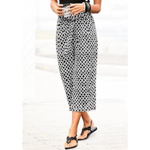 Lascana Culotte met all-over print, 7/8 broek, jersey broek (Met een bindceintuur)