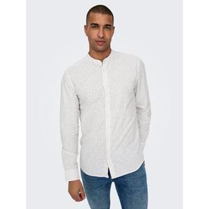 ONLY & SONS Overhemd met lange mouwen ONSCAIDEN LS MAO STRIPE LINEN SHIRT NOOS