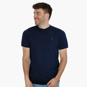 Quick-Q1905 Heren Gebreide T-Shirt Maurik | Donkerblauw