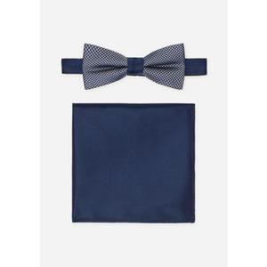 MONTI Vlinderdasje Vlinderstrik in minimalistisch patroon, met bijpassend uni-zakdoek (set, 2 stuks)