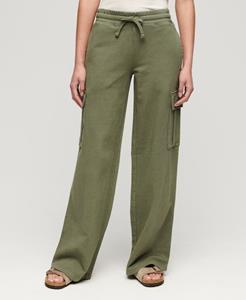 Superdry Vrouwen Athletic Essentials Vintage Cargo Joggingbroek met Wijde Pijpen Khaki