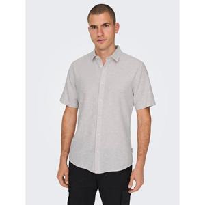 ONLY & SONS Overhemd met korte mouwen ONSCAIDEN SS SOLID LINEN SHIRT NOOS