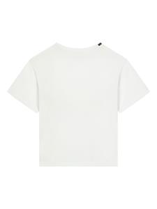 dolce&gabbanakids Dolce & Gabbana Kids Katoenen T-shirt met logoprint - Wit