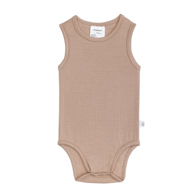LÄSSIG Babybody Tencel mouwloos geribd bruin