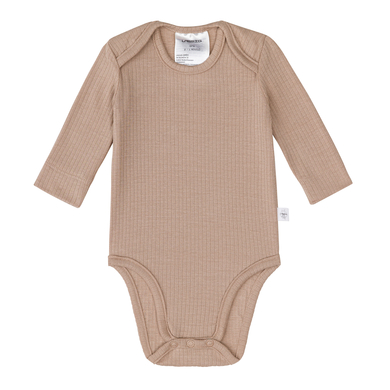 LÄSSIG Babybody Tencel lange mouw geribd bruin