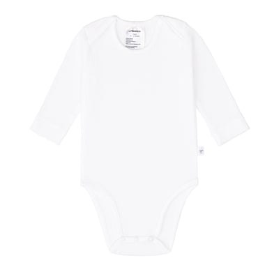 LÄSSIG milky Babybody Tencel lange mouw geribd wit