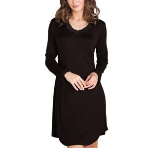 ladyavenue Lady Avenue Silk Jersey Nightgown With Long Sleeve 