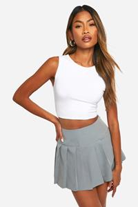Boohoo Geplooid Low Rise Mini Mini Rokje, Grey