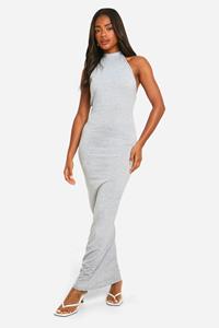 Boohoo Super Zachte Maxi Jurk Met Racer Hals, Grey Marl