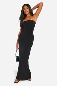 Boohoo Strapless Maxi Jurk Met Uitgesneden Rug En Kraaltjes, Black
