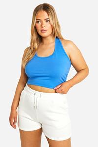 Boohoo Plus Top Met Halter Neck, Cobalt